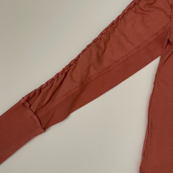 We the Free Daisy Ribbed Braided Cotton Braided long sleeve top sun sand - XS - Picture 7 of 9